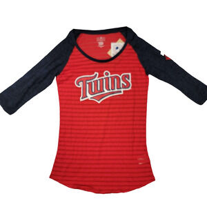 Minnesota Twins Shirt Womens XS MLB Baseball 3/4 Sleeve Campus Lifestyle (1143)